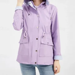 Women's Hiking Jacket Winter Outdoor Windproof Front Zipper Water Repellent Lightweight Jacket Full Zip Camping / Hiking / Caving Black Yellow Burgundy Navy Blue Purple