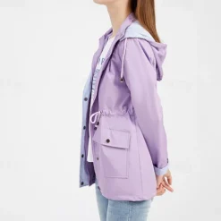 Women's Hiking Jacket Winter Outdoor Windproof Front Zipper Water Repellent Lightweight Jacket Full Zip Camping / Hiking / Caving Black Yellow Burgundy Navy Blue Purple