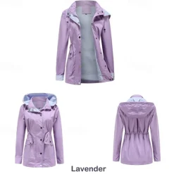 Women's Hiking Jacket Winter Outdoor Windproof Front Zipper Water Repellent Lightweight Jacket Full Zip Camping / Hiking / Caving Black Yellow Burgundy Navy Blue Purple