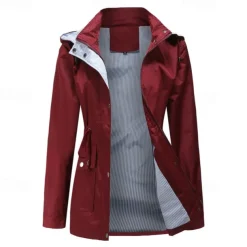 Women's Hiking Jacket Winter Outdoor Windproof Front Zipper Water Repellent Lightweight Jacket Full Zip Camping / Hiking / Caving Black Yellow Burgundy Navy Blue Purple