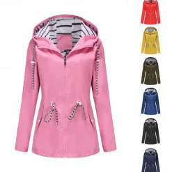 Women's Hiking Jacket Winter Outdoor Windproof Multi-Pockets Front Zipper Water Repellent Lightweight Jacket Full Zip Camping / Hiking / Caving Winter Sports Black Yellow Pink Red Dark Navy