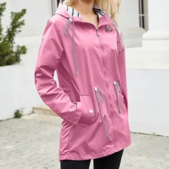 Women's Hiking Jacket Winter Outdoor Windproof Multi-Pockets Front Zipper Water Repellent Lightweight Jacket Full Zip Camping / Hiking / Caving Winter Sports Black Yellow Pink Red Dark Navy