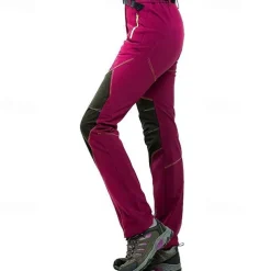 Women's Hiking Pants Softshell Pants Patchwork Winter Outdoor Regular Fit Waterproof Windproof Breathable Warm Pants / Trousers Bottoms Black Purple Fuchsia Burgundy Sky Blue Camping / Hiking