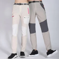 Women's Hiking Pants Trousers Patchwork Summer Outdoor Regular Fit Windproof Breathable Quick Dry Lightweight Bottoms White Dark Gray Elastane Hunting Fishing Climbing M L XL XXL