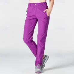 Women's Hiking Pants Trousers Summer Outdoor Breathable Quick Dry Zipper Pocket Multi Pockets Pants / Trousers Bottoms Elastic Waist Black Purple Spandex Camping / Hiking Fishing Climbing M L XL XXL