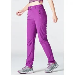 Women's Hiking Pants Trousers Summer Outdoor Breathable Quick Dry Zipper Pocket Multi Pockets Pants / Trousers Bottoms Elastic Waist Black Purple Spandex Camping / Hiking Fishing Climbing M L XL XXL