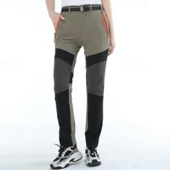Women's Hiking Pants Trousers Patchwork Summer Outdoor Regular Fit Waterproof Quick Dry Breathable Wear Resistance Elastane Bottoms Army Green Khaki Black Hunting Fishing Climbing S M L XL XXL