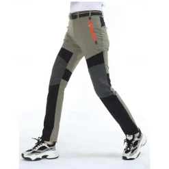 Women's Hiking Pants Trousers Patchwork Summer Outdoor Regular Fit Waterproof Quick Dry Breathable Wear Resistance Elastane Bottoms Army Green Khaki Black Hunting Fishing Climbing S M L XL XXL