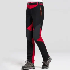 Women's Hiking Pants Trousers Fleece Lined Pants Softshell Pants Winter Outdoor Waterproof Windproof Thermal Warm Elastic Waist Fashion Bottoms Blue Red Skiing Camping Ski / Snowboard