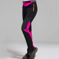 Women's Hiking Pants Trousers Fleece Lined Pants Softshell Pants Winter Outdoor Waterproof Windproof Thermal Warm Elastic Waist Fashion Bottoms Blue Red Skiing Camping Ski / Snowboard