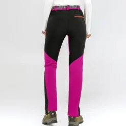 Women's Hiking Pants Trousers Fleece Lined Pants Softshell Pants Winter Outdoor Waterproof Windproof Thermal Warm Elastic Waist Fashion Bottoms Blue Red Skiing Camping Ski / Snowboard