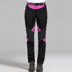 Women's Hiking Pants Trousers Fleece Lined Pants Softshell Pants Winter Outdoor Waterproof Windproof Thermal Warm Elastic Waist Fashion Bottoms Blue Red Skiing Camping Ski / Snowboard