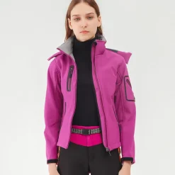 Women's Hiking Softshell Jacket Hoodie Jacket Winter Fleece Jacket Waterproof Outdoor Solid Color Thermal Warm Windproof Lightweight Fleece Lining Outerwear Windbreaker Trench Coat Skiing Climbing