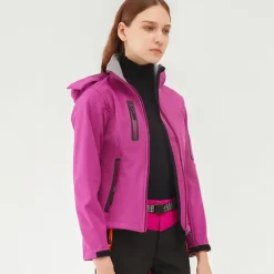Women's Hiking Softshell Jacket Hoodie Jacket Winter Fleece Jacket Waterproof Outdoor Solid Color Thermal Warm Windproof Lightweight Fleece Lining Outerwear Windbreaker Trench Coat Skiing Climbing