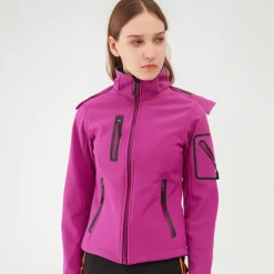 Women's Hiking Softshell Jacket Hoodie Jacket Winter Fleece Jacket Waterproof Outdoor Solid Color Thermal Warm Windproof Lightweight Fleece Lining Outerwear Windbreaker Trench Coat Skiing Climbing