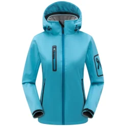 Women's Hiking Softshell Jacket Hoodie Jacket Winter Fleece Jacket Waterproof Outdoor Solid Color Thermal Warm Windproof Lightweight Fleece Lining Outerwear Windbreaker Trench Coat Skiing Climbing
