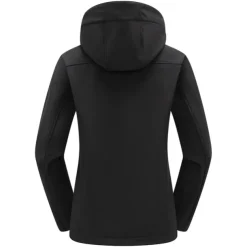 Women's Hiking Softshell Jacket Hoodie Jacket Winter Fleece Jacket Waterproof Outdoor Solid Color Thermal Warm Windproof Lightweight Fleece Lining Outerwear Windbreaker Trench Coat Skiing Climbing