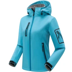 Women's Hiking Softshell Jacket Hoodie Jacket Winter Fleece Jacket Waterproof Outdoor Solid Color Thermal Warm Windproof Lightweight Fleece Lining Outerwear Windbreaker Trench Coat Skiing Climbing