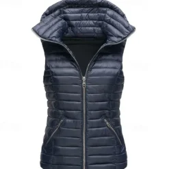 Women's Hiking Vest Quilted Puffer Vest Sleeveless Outerwear Outdoor Thermal Warm Windproof Lightweight Winter Pocket Nylon Black White Red Hunting Fishing Camping / Hiking / Caving