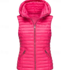 Women's Hiking Vest Quilted Puffer Vest Sleeveless Outerwear Outdoor Thermal Warm Windproof Lightweight Winter Pocket Nylon Black White Red Hunting Fishing Camping / Hiking / Caving