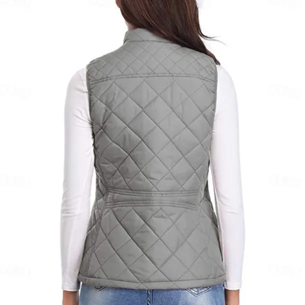 Women's Hiking Vest Sleeveless Top Outdoor Thermal Warm Quick Dry Zipper Pocket Soft Winter Zipper Pocket Sporty Dark Grey Black White Hunting Fishing Climbing