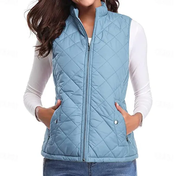 Women's Hiking Vest Sleeveless Top Outdoor Thermal Warm Quick Dry Zipper Pocket Soft Winter Zipper Pocket Sporty Dark Grey Black White Hunting Fishing Climbing
