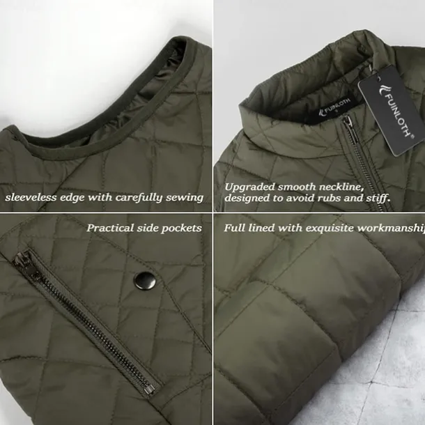 Women's Hiking Vest Sleeveless Top Outdoor Thermal Warm Quick Dry Zipper Pocket Soft Winter Zipper Pocket Sporty Dark Grey Black White Hunting Fishing Climbing