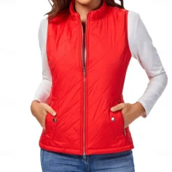 Women's Hiking Vest Sleeveless Top Outdoor Thermal Warm Quick Dry Zipper Pocket Soft Winter Zipper Pocket Sporty Dark Grey Black White Hunting Fishing Climbing