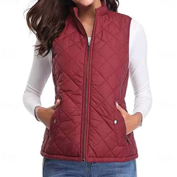 Women's Hiking Vest Sleeveless Top Outdoor Thermal Warm Quick Dry Zipper Pocket Soft Winter Zipper Pocket Sporty Dark Grey Black White Hunting Fishing Climbing