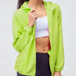 Women's hooded jacket with zipper pockets hood with multiple pockets waterproof fabric women's skin jacket