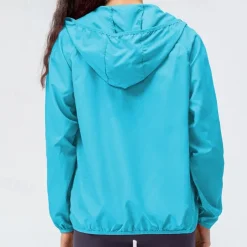 Women's hooded jacket with zipper pockets hood with multiple pockets waterproof fabric women's skin jacket