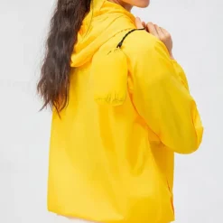 Women's hooded jacket with zipper pockets hood with multiple pockets waterproof fabric women's skin jacket