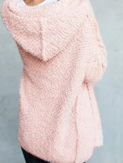 Women's Hoodie Jacket Comfortable Breathable Zipper Pocket Casual Plain Vacation Street Casual Daily Wear Open Front Long Hooded Regular Fit Long Sleeve Outerwear Black White Pink Spring Fall