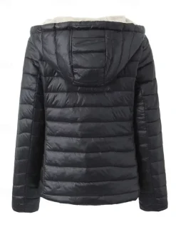 Womens Hoodie Jacket Fleece Lapel short cotton-padded jacket