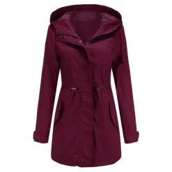 Women's Hoodie Jacket Hiking Jacket Hiking Windbreaker Outdoor Windproof Breathable Lightweight Comfortable Outerwear Trench Coat Top Fishing Climbing Beach claret White Black Gray Navy Blue