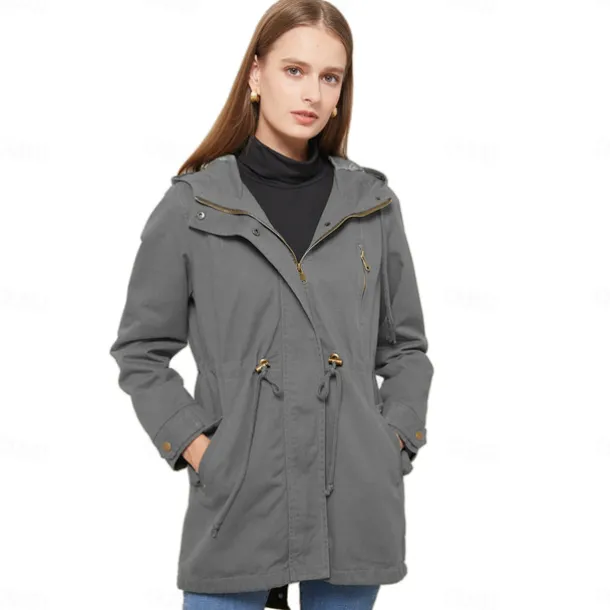 Women's Hoodie Jacket Hiking Jacket Hiking Windbreaker Outdoor Windproof Breathable Lightweight Comfortable Outerwear Trench Coat Top Fishing Climbing Beach claret White Black Gray Navy Blue