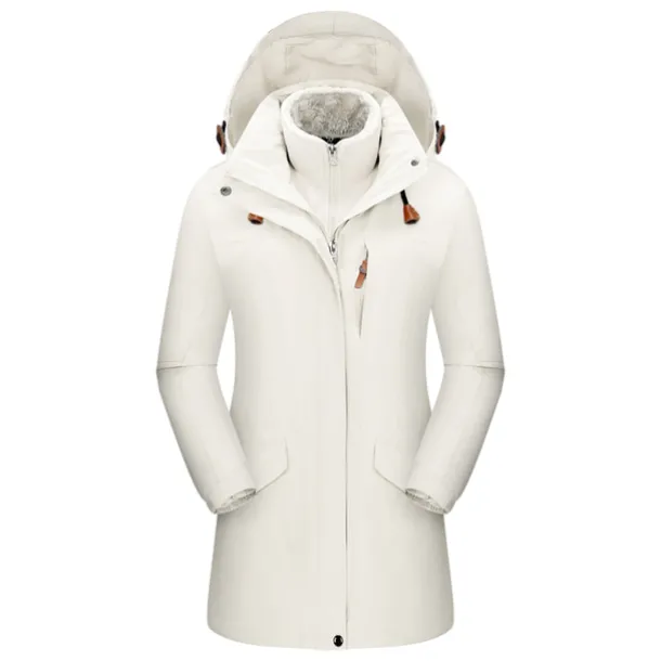 Women's Hoodie Jacket Hiking 3-in-1 Jackets Ski Jacket Winter Outdoor Thermal Warm Waterproof Windproof Breathable Outerwear Windbreaker Trench Coat Skiing Camping / Hiking Fishing Black White Pink