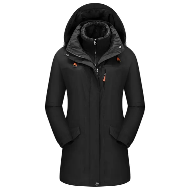 Women's Hoodie Jacket Hiking 3-in-1 Jackets Ski Jacket Winter Outdoor Thermal Warm Waterproof Windproof Breathable Outerwear Windbreaker Trench Coat Skiing Camping / Hiking Fishing Black White Pink