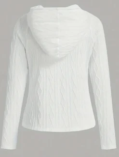 Women's Hoodie Sweatshirt Vintage Fashion Plain Street Dailywear Casual Hooded Patchwork Loose Fit Long Sleeve White Fall Winter