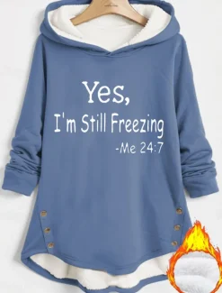 Women's Hoodie Sweatshirt Pullover Fleece Lined Warm Pajamas Sherpa Letter Casual Sports Print Warm Fuzzy Comfrt Long Sleeve Top Micro-elastic Fall & Winter Comfrt Breathable Soft Fabric