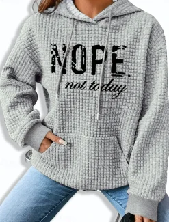 Women's Hoodie Sweatshirt Letter Street Dailywear Pocket Print Casual Hoodie Long Sleeve Micro-elastic Fall Winter Comfrt Breathable Soft Fabric