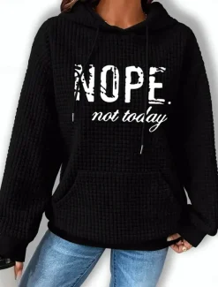 Women's Hoodie Sweatshirt Letter Street Dailywear Pocket Print Casual Hoodie Long Sleeve Micro-elastic Fall Winter Comfrt Breathable Soft Fabric