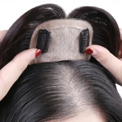 Women's Human Hair Toupees Front Neat Bang Hair Fake Fringe Clip in Bang Cover White Hair Natural Extensions For Women Wig Hairpiece for Women with Thinning Hair