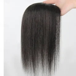 Women's Human Hair Toupees Front Neat Bang Hair Fake Fringe Clip in Bang Cover White Hair Natural Extensions For Women Wig Hairpiece for Women with Thinning Hair