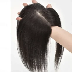 Women's Human Hair Toupees Front Neat Bang Hair Fake Fringe Clip in Bang Cover White Hair Natural Extensions For Women Wig Hairpiece for Women with Thinning Hair