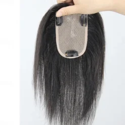 Women's Human Hair Toupees Front Neat Bang Hair Fake Fringe Clip in Bang Cover White Hair Natural Extensions For Women Wig Hairpiece for Women with Thinning Hair