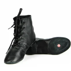 Women's Jazz Shoes Modern Shoes Dance Boots Performance Training Practice Flat Oxford Flat Heel Round Toe Lace-up Adults' Black