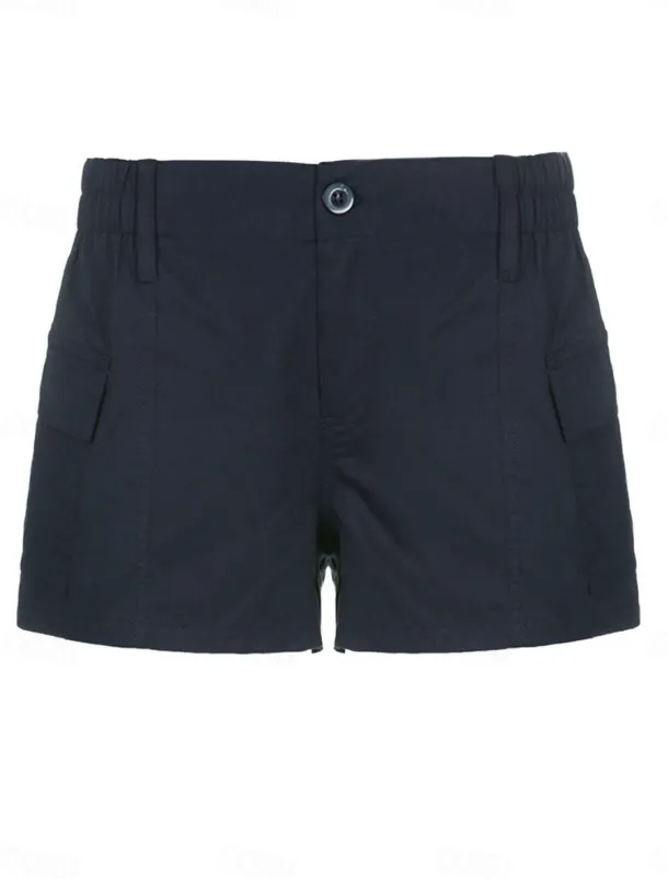 Women's Jeans Cargo Shorts Chinos Fashion Streetwear Short High Waist Plain Pocket Comfy Soft Comfortable Micro-elastic Outdoor Vacation Street Black Pink Green Gray Summer Slim Fit