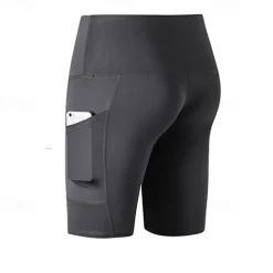 Women's Joggers Gym Shorts Yoga Pants Pocket with Phone Pocket Lightweight High Waist Yoga Fitness Gym Workout Shorts Fashion Black-White Black Burgundy Fall Sports Activewear Micro-elastic Skinny