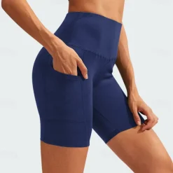 Women's Joggers Gym Shorts Yoga Pants Pocket with Phone Pocket Lightweight High Waist Yoga Fitness Gym Workout Shorts Fashion Black-White Black Burgundy Fall Sports Activewear Micro-elastic Skinny